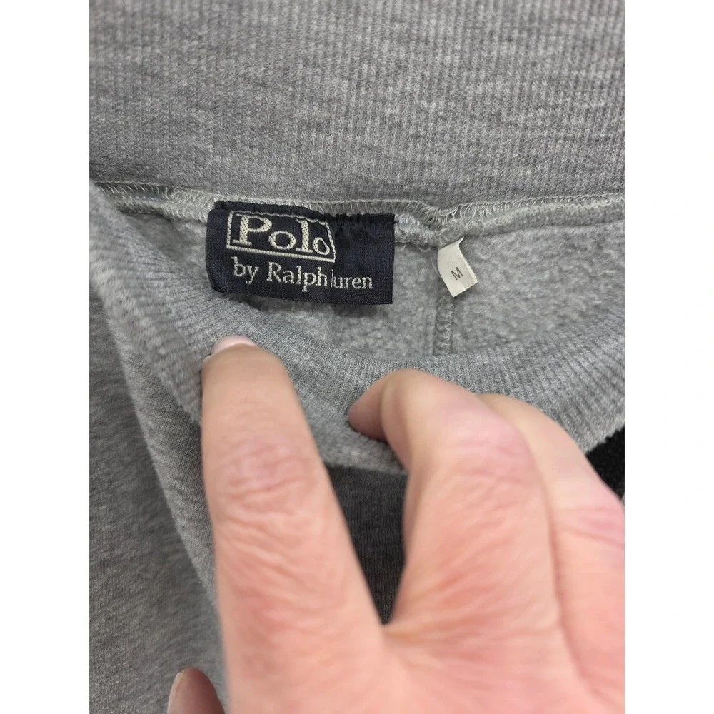 Polo Ralph Lauren Mens Gray Fleece Double knit Tech Sweatpants Sz M Pony Joggers